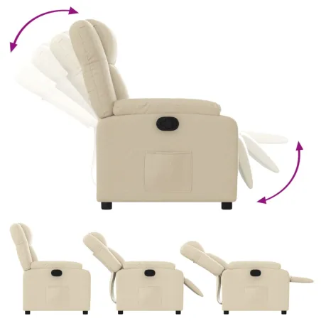 Fauteuil inclinable crème tissu