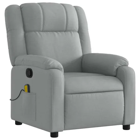 Fauteuil inclinable de massage gris clair tissu