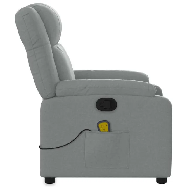 Fauteuil inclinable de massage gris clair tissu