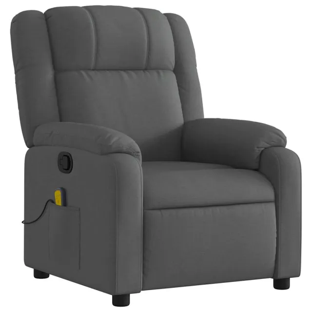Fauteuil inclinable de massage gris foncé tissu