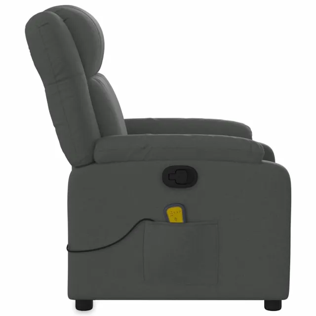 Fauteuil inclinable de massage gris foncé tissu