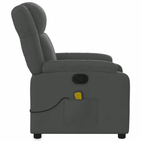 Fauteuil inclinable de massage gris foncé tissu
