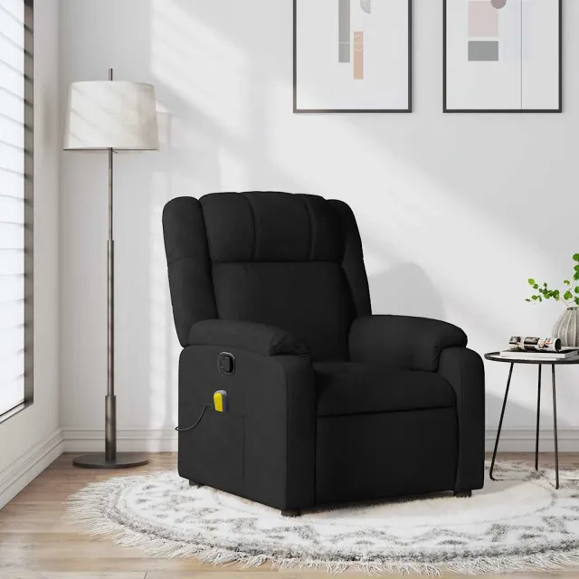Fauteuil inclinable de massage noir tissu
