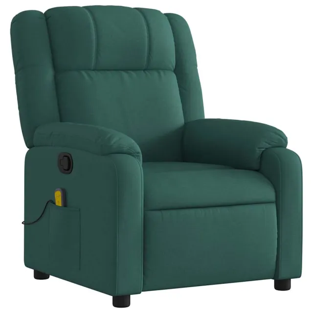 Fauteuil inclinable de massage vert foncé tissu