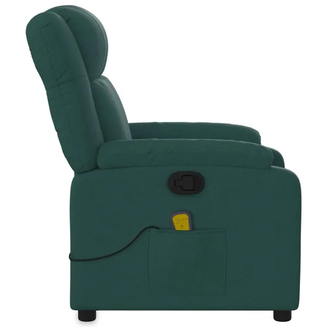 Fauteuil inclinable de massage vert foncé tissu