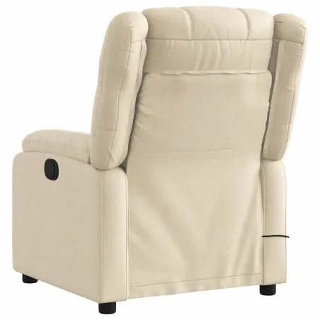 Fauteuil inclinable de massage crème tissu