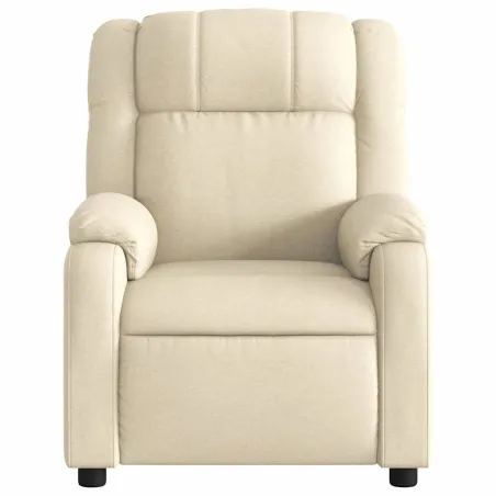 Fauteuil inclinable de massage crème tissu