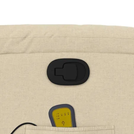 Fauteuil inclinable de massage crème tissu