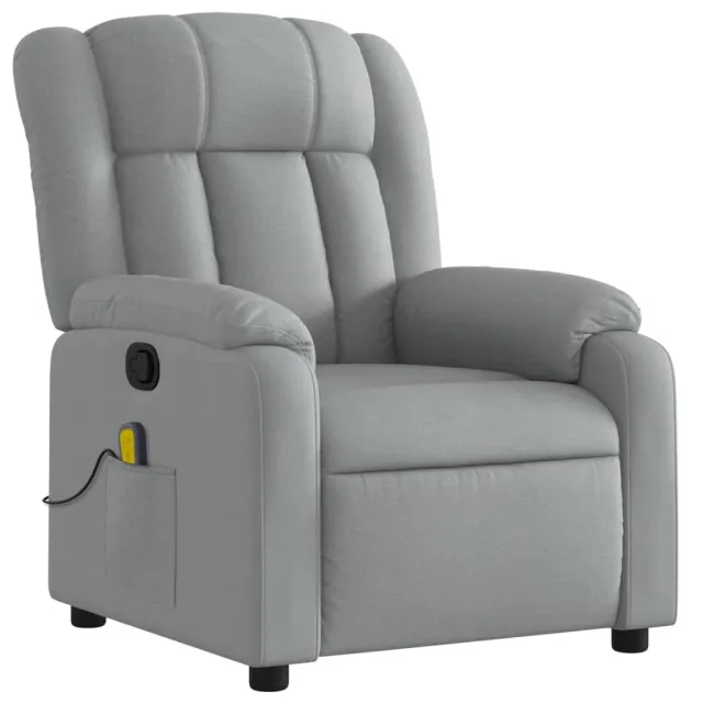 Fauteuil inclinable de massage gris clair tissu