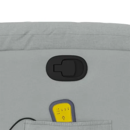 Fauteuil inclinable de massage gris clair tissu