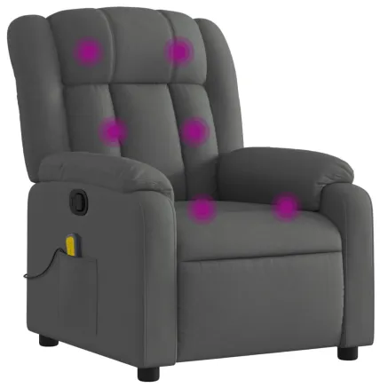 Fauteuil inclinable de massage gris foncé tissu 2