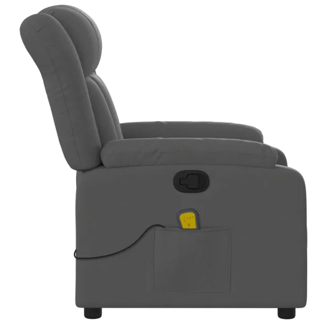 Fauteuil inclinable de massage gris foncé tissu