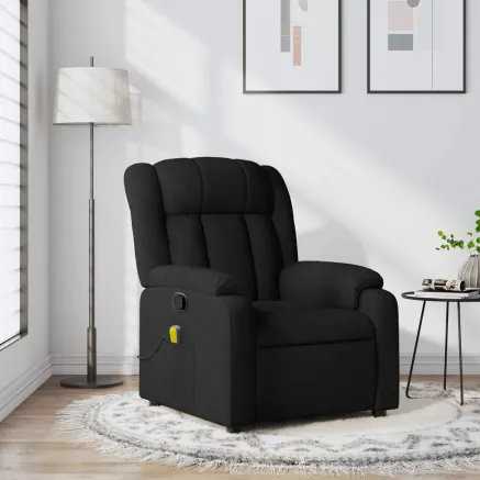 Fauteuil inclinable de massage noir tissu