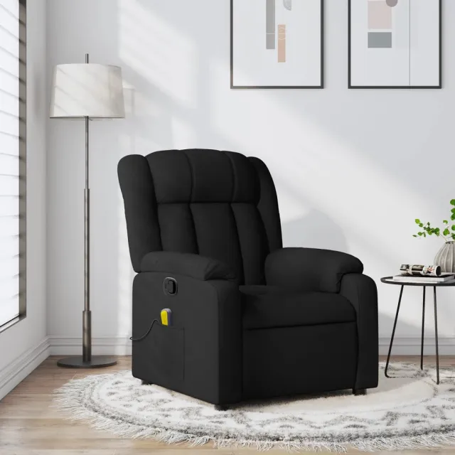 Fauteuil inclinable de massage noir tissu