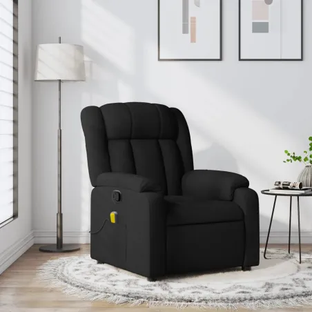 Fauteuil inclinable de massage noir tissu