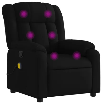 Fauteuil inclinable de massage noir tissu 2