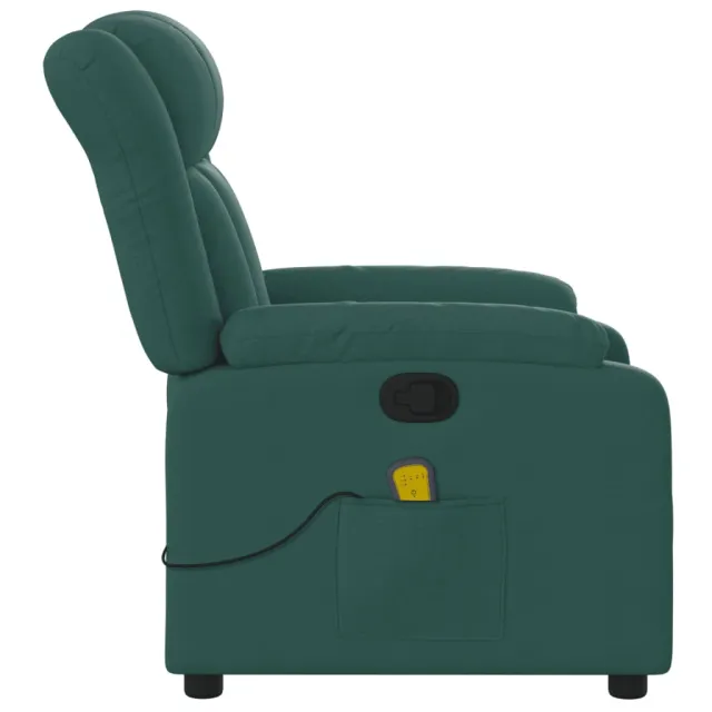 Fauteuil inclinable de massage vert foncé tissu