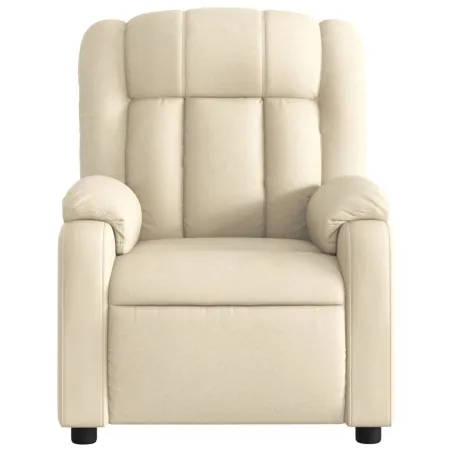 Fauteuil inclinable de massage crème tissu