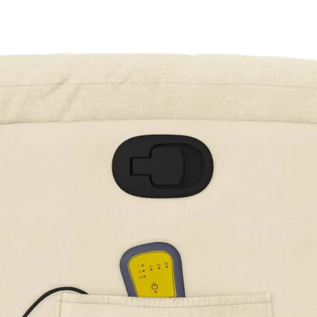 Fauteuil inclinable de massage crème tissu