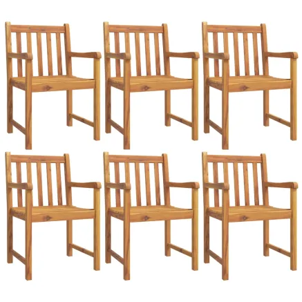 Chaises de jardin lot de 6 56x55,5x90 bois massif d'acacia 2
