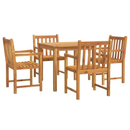 Ensemble à manger de jardin 5 pcs Bois d'acacia solide 2