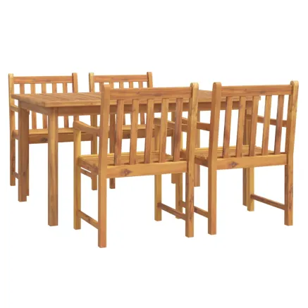 Ensemble à manger de jardin 5 pcs Bois d'acacia solide 2