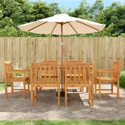 Ensemble à manger de jardin 7 pcs Bois d'acacia solide