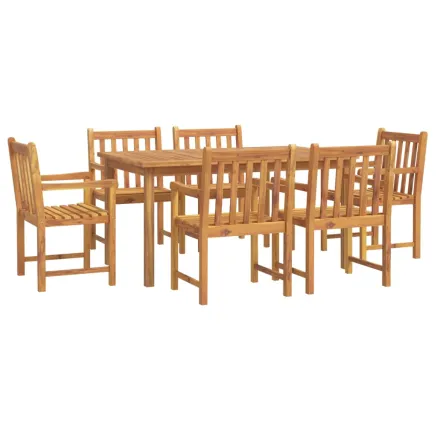 Ensemble à manger de jardin 7 pcs Bois d'acacia solide 2