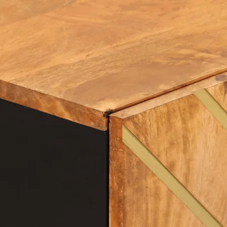 Armoires latérales 3 pcs marron et noir 60x33,5x75 cm