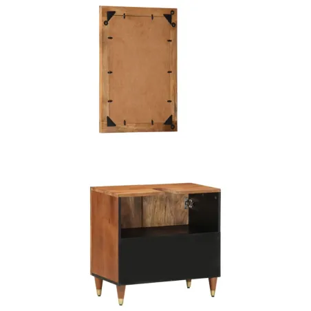 Ensemble de meubles salle de bain 2 pcs bois de manguier massif