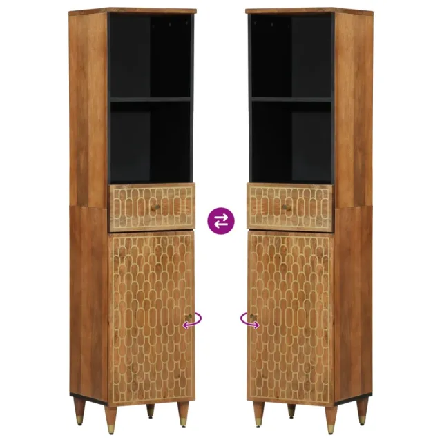 Ensemble de meubles de salle de bain 3 pcs bois manguier massif