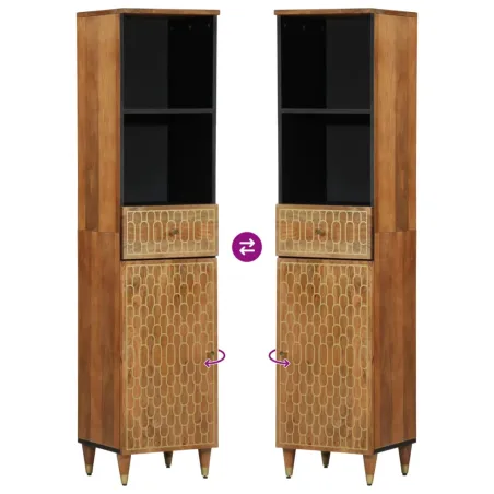 Ensemble de meubles de salle de bain 3 pcs bois manguier massif