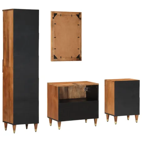 Ensemble de meubles de salle de bain 4 pcs bois manguier massif