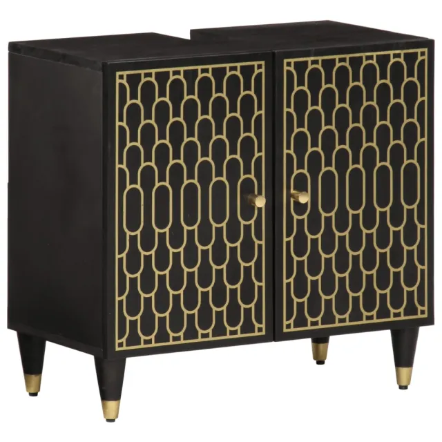 Ensemble de meubles salle de bain 2 pcs bois de manguier massif