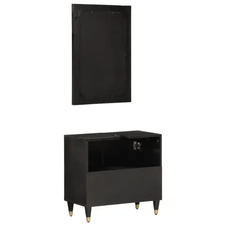 Ensemble de meubles salle de bain 2 pcs bois de manguier massif