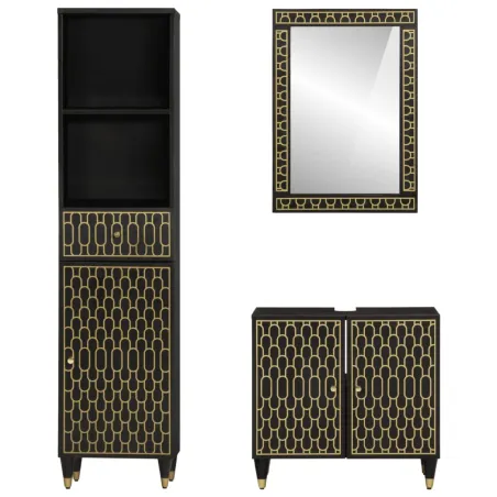 Ensemble de meubles de salle de bain 3 pcs bois manguier massif