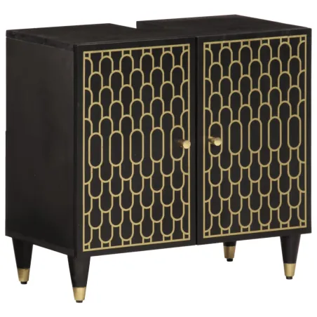 Ensemble de meubles de salle de bain 3 pcs bois manguier massif