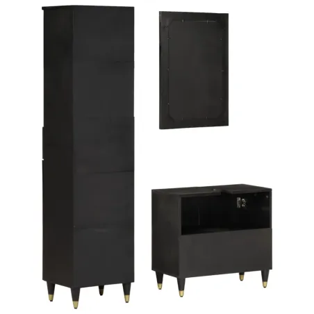 Ensemble de meubles de salle de bain 3 pcs bois manguier massif