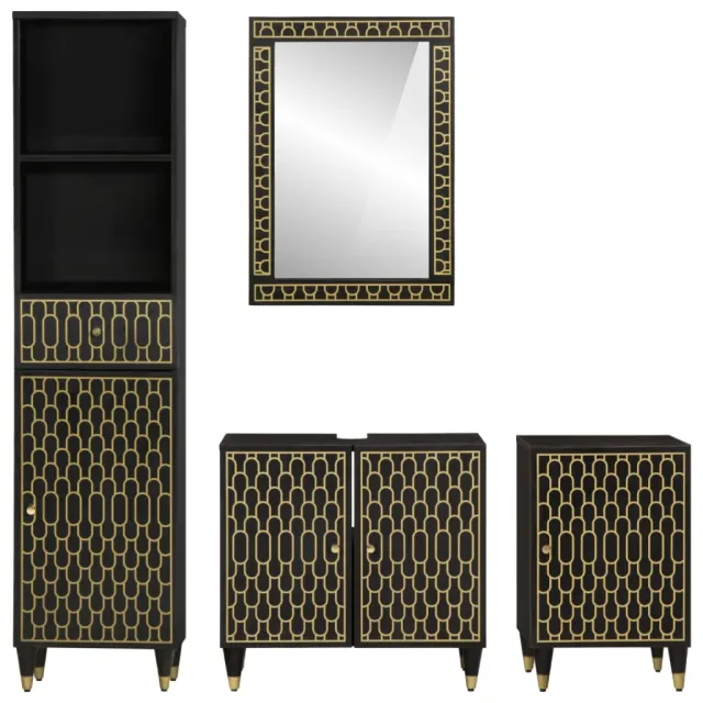 Ensemble de meubles de salle de bain 4 pcs bois manguier massif