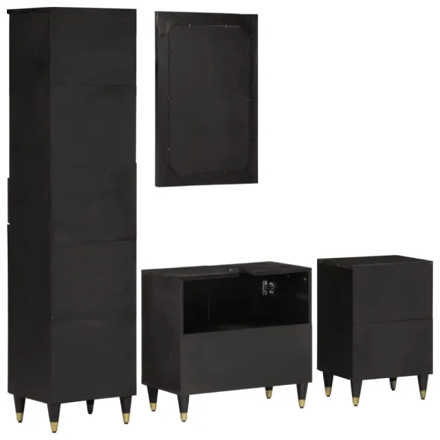 Ensemble de meubles de salle de bain 4 pcs bois manguier massif