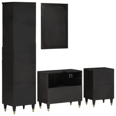 Ensemble de meubles de salle de bain 4 pcs bois manguier massif