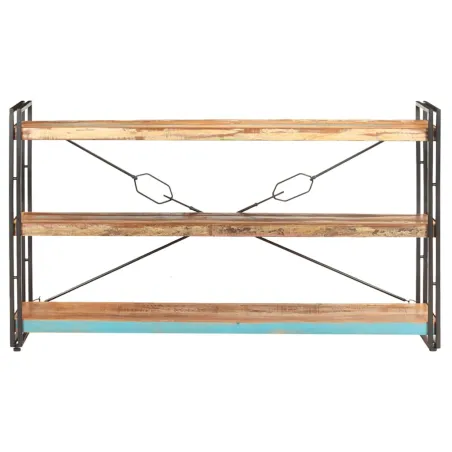 Bibliothèque 3 niveaux 140x30x80 cm Bois de récupération massif