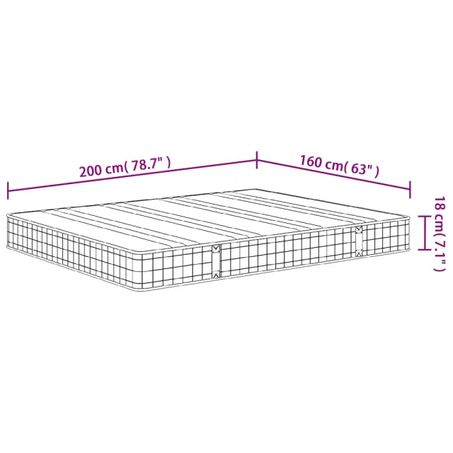 Matelas à ressorts bonnell moyen 160x200 cm