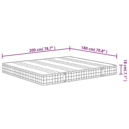 Matelas à ressorts bonnell moyen 180x200 cm