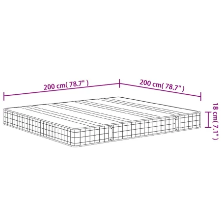 Matelas à ressorts bonnell moyen 200x200 cm