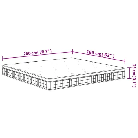 Matelas à ressorts bonnell moyen 160x200 cm