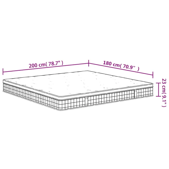 Matelas à ressorts bonnell moyen 180x200 cm