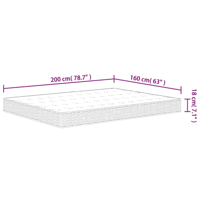 Matelas à ressorts bonnell moyen 160x200 cm