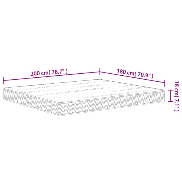 Matelas à ressorts bonnell moyen 180x200 cm