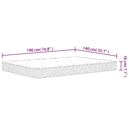 Matelas à ressorts bonnell moyen 140x190 cm